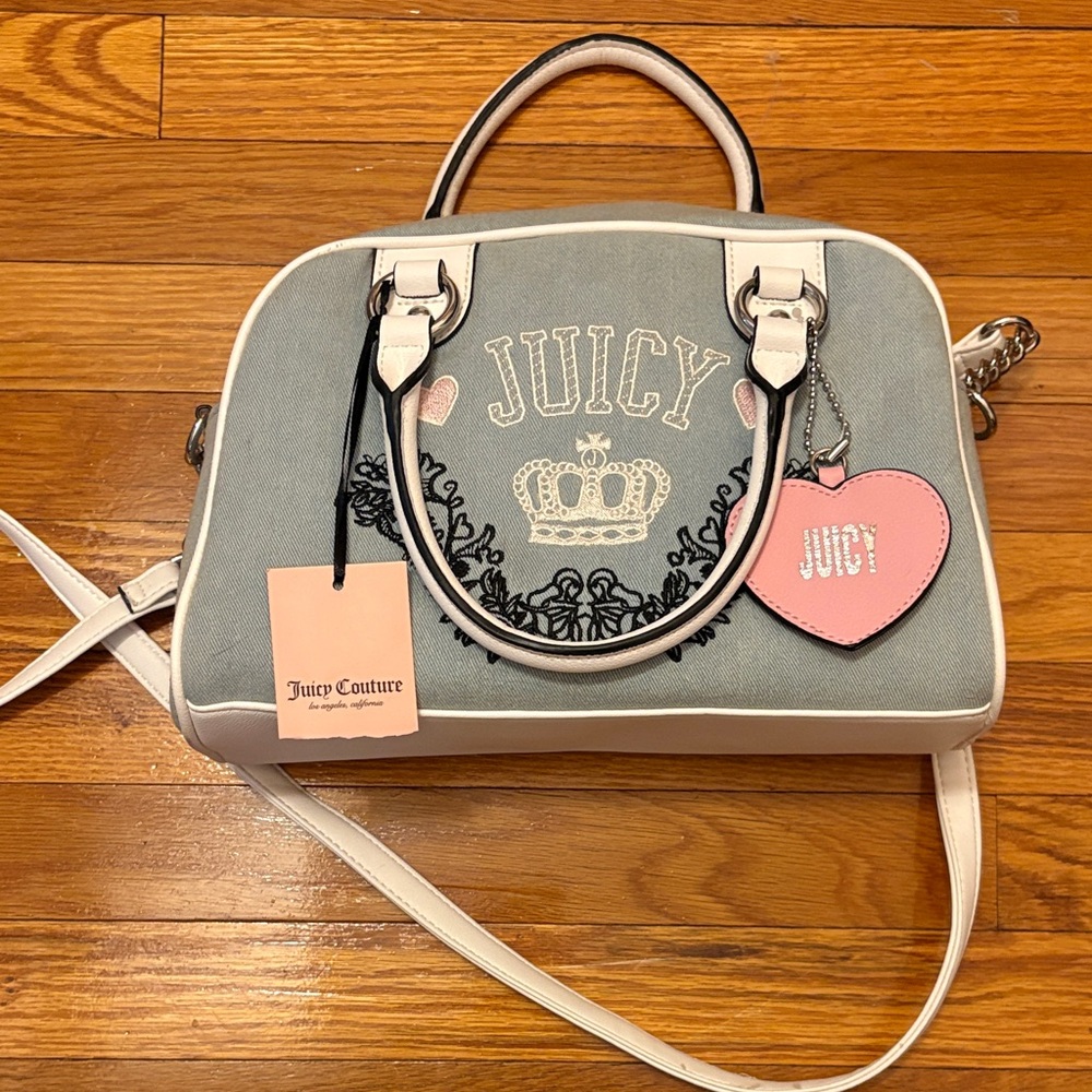 Juicy Couture Women’s Retro Chic Bowler Denim Bag